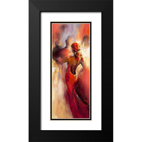 Tanzabend II Black Modern Wood Framed Art Print with Double Matting by Filatov, Elena