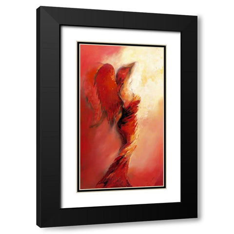 Engel I Black Modern Wood Framed Art Print with Double Matting by Filatov, Elena