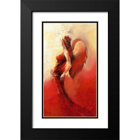 Engel 2 Black Modern Wood Framed Art Print with Double Matting by Filatov, Elena