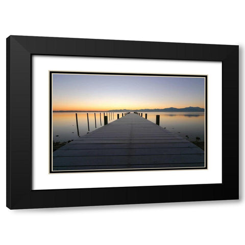 Chiemsee Black Modern Wood Framed Art Print with Double Matting by Rossmeissl, Gerhard