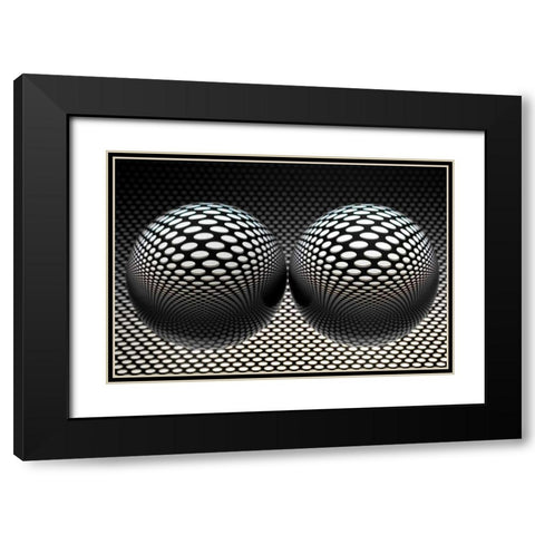 Glaskugelspiel II Black Modern Wood Framed Art Print with Double Matting by Rossmeissl, Gerhard