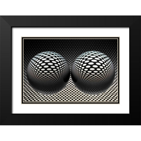 Glaskugelspiel II Black Modern Wood Framed Art Print with Double Matting by Rossmeissl, Gerhard