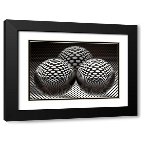 Glaskugelspiel III Black Modern Wood Framed Art Print with Double Matting by Rossmeissl, Gerhard