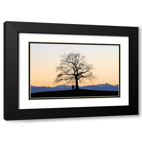 Abenddammerung I Black Modern Wood Framed Art Print with Double Matting by Rossmeissl, Gerhard