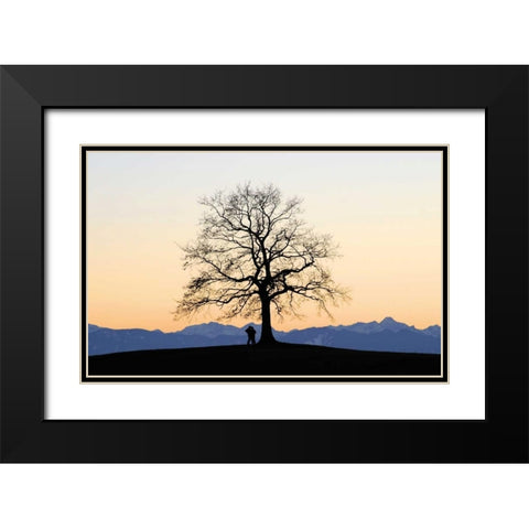 Abenddammerung I Black Modern Wood Framed Art Print with Double Matting by Rossmeissl, Gerhard