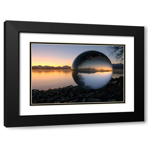 Morgens am Staffelsee Black Modern Wood Framed Art Print with Double Matting by Rossmeissl, Gerhard
