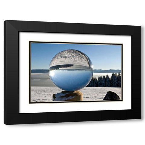 Wintertraum Black Modern Wood Framed Art Print with Double Matting by Rossmeissl, Gerhard