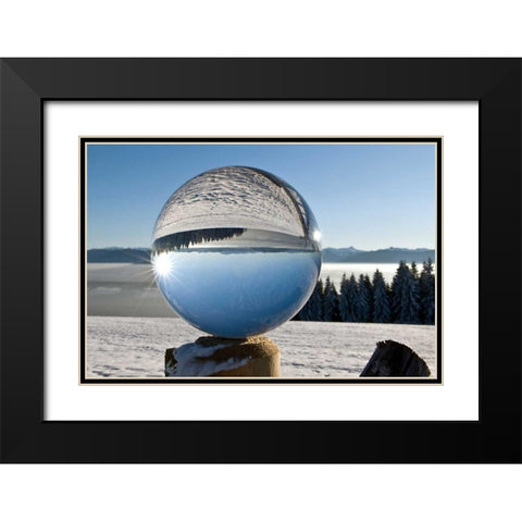 Wintertraum Black Modern Wood Framed Art Print with Double Matting by Rossmeissl, Gerhard