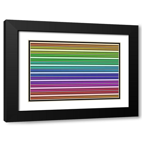 Color Lines II Black Modern Wood Framed Art Print with Double Matting by Rossmeissl, Gerhard