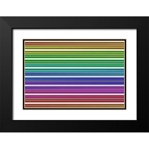 Color Lines II Black Modern Wood Framed Art Print with Double Matting by Rossmeissl, Gerhard