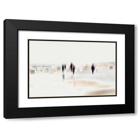 Walking People I Black Modern Wood Framed Art Print with Double Matting by Rossmeissl, Gerhard