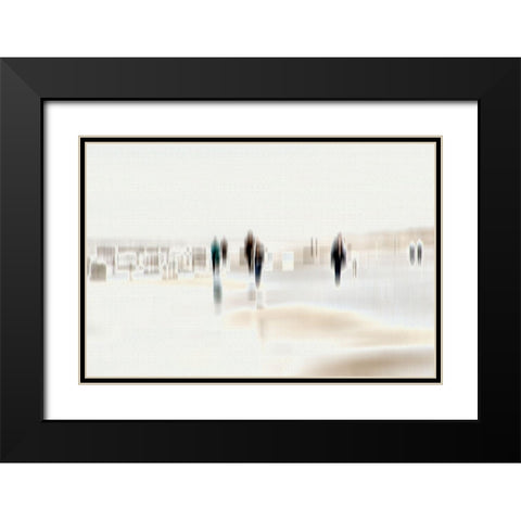 Walking People I Black Modern Wood Framed Art Print with Double Matting by Rossmeissl, Gerhard