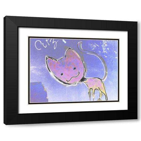 Katze 2 Black Modern Wood Framed Art Print with Double Matting by Weissing, Gerd