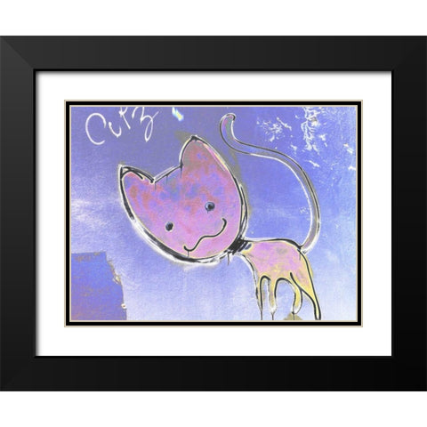 Katze 2 Black Modern Wood Framed Art Print with Double Matting by Weissing, Gerd