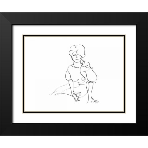 Drinker Black Modern Wood Framed Art Print with Double Matting by Mahdavi, Gholam Reza