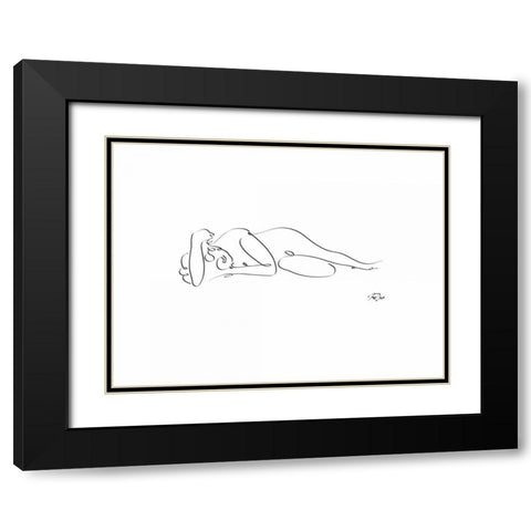Sleep 01 Black Modern Wood Framed Art Print with Double Matting by Mahdavi, Gholam Reza