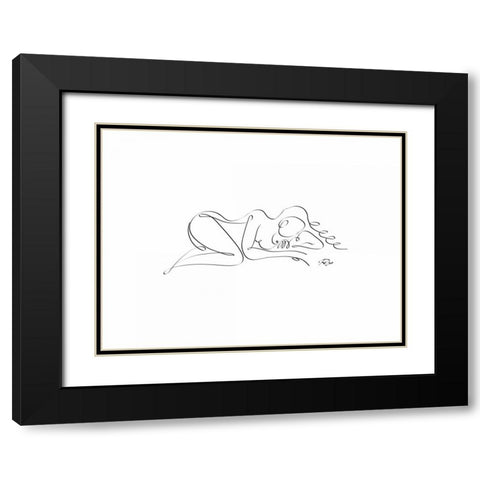Sleep 02 Black Modern Wood Framed Art Print with Double Matting by Mahdavi, Gholam Reza