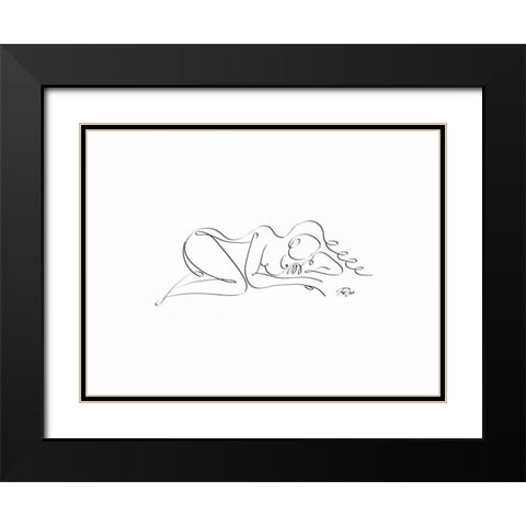 Sleep 02 Black Modern Wood Framed Art Print with Double Matting by Mahdavi, Gholam Reza