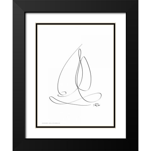 Sailboat Black Modern Wood Framed Art Print with Double Matting by Mahdavi, Gholam Reza