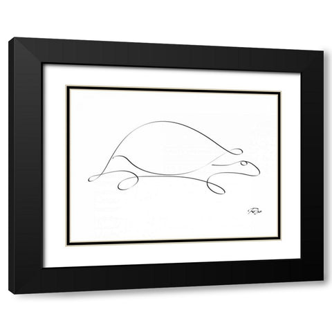 Turtle Black Modern Wood Framed Art Print with Double Matting by Mahdavi, Gholam Reza