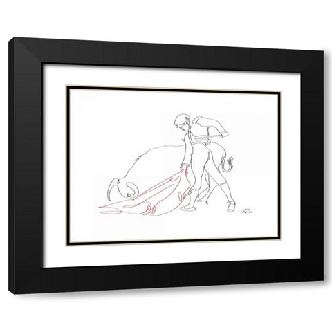 Matador 02 Black Modern Wood Framed Art Print with Double Matting by Mahdavi, Gholam Reza