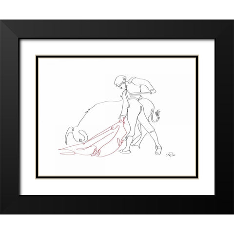 Matador 02 Black Modern Wood Framed Art Print with Double Matting by Mahdavi, Gholam Reza