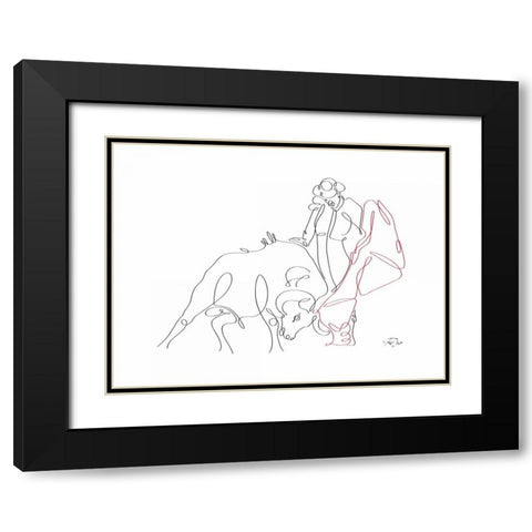 Matador 03 Black Modern Wood Framed Art Print with Double Matting by Mahdavi, Gholam Reza