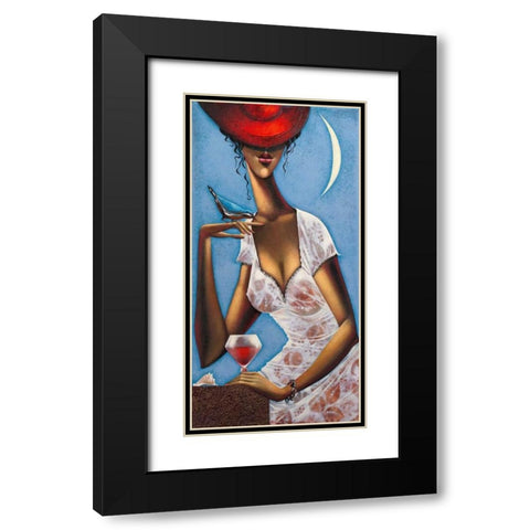 Rose d anjou 1 Black Modern Wood Framed Art Print with Double Matting by Tsantekidou, Rose