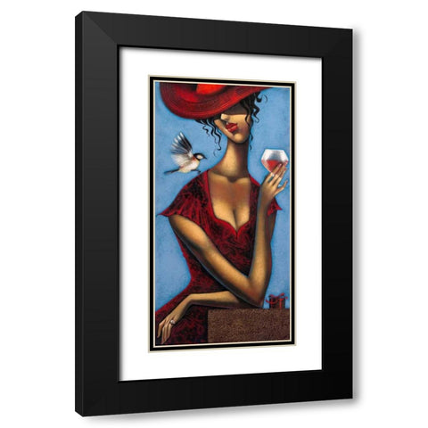 Rose d anjou 2 Black Modern Wood Framed Art Print with Double Matting by Tsantekidou, Rose