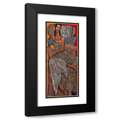 Tagesruhe Black Modern Wood Framed Art Print with Double Matting by Tsantekidou, Rose