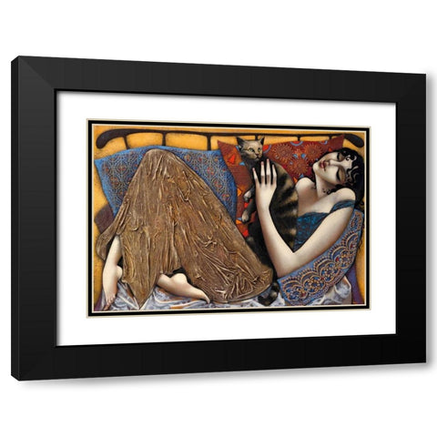 Play Black Modern Wood Framed Art Print with Double Matting by Tsantekidou, Rose