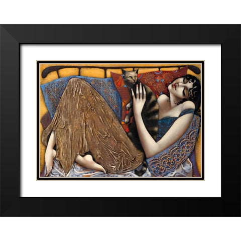 Play Black Modern Wood Framed Art Print with Double Matting by Tsantekidou, Rose