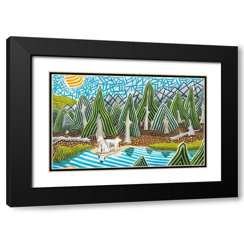 En tierras salvajes Black Modern Wood Framed Art Print with Double Matting by Ortas, Javier