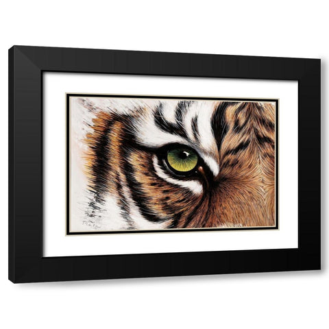 Tiger Augenblick Black Modern Wood Framed Art Print with Double Matting by Plath, Jutta