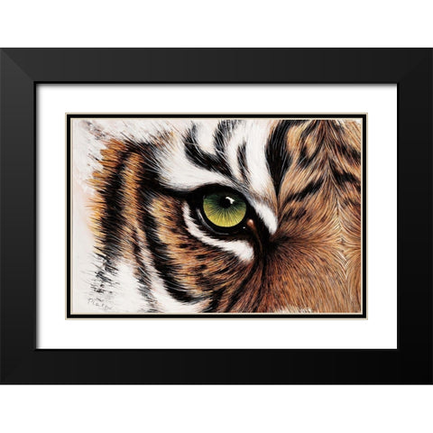 Tiger Augenblick Black Modern Wood Framed Art Print with Double Matting by Plath, Jutta
