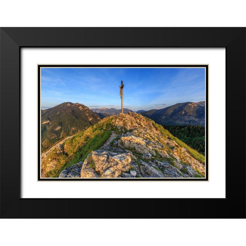 Abend am Kofel Black Modern Wood Framed Art Print with Double Matting by Scholz, Markus