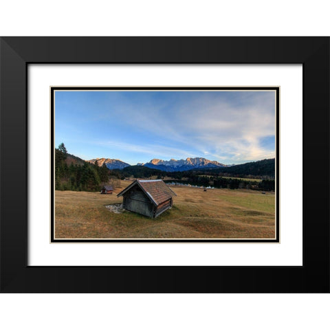 Der Geroldsee in Bayern Black Modern Wood Framed Art Print with Double Matting by Scholz, Markus