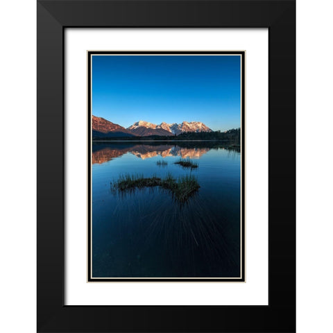 Das letzte Licht, irgendwo in Bayern Black Modern Wood Framed Art Print with Double Matting by Scholz, Markus
