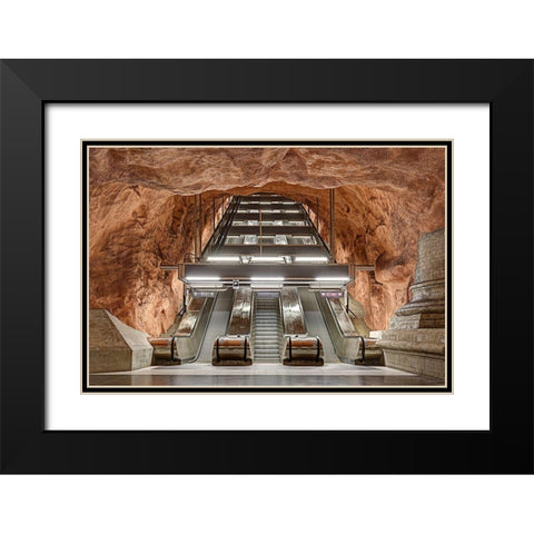 Radhuset Black Modern Wood Framed Art Print with Double Matting by Belhadi, Michael