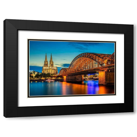 KÃ¶ln - Dom Sunset Black Modern Wood Framed Art Print with Double Matting by Abid, Michael