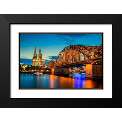 KÃ¶ln - Dom Sunset Black Modern Wood Framed Art Print with Double Matting by Abid, Michael