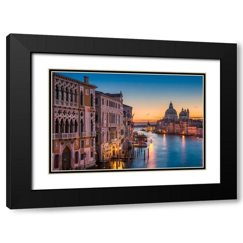 Sunrise at the Grand Canal Black Modern Wood Framed Art Print with Double Matting by Abid, Michael