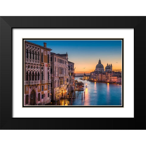 Sunrise at the Grand Canal Black Modern Wood Framed Art Print with Double Matting by Abid, Michael