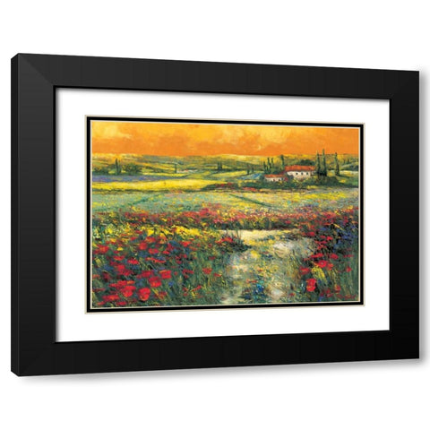 Toskana Black Modern Wood Framed Art Print with Double Matting by Madjid