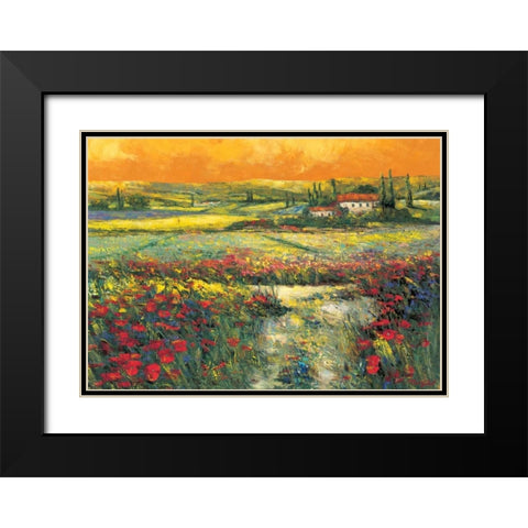 Toskana Black Modern Wood Framed Art Print with Double Matting by Madjid