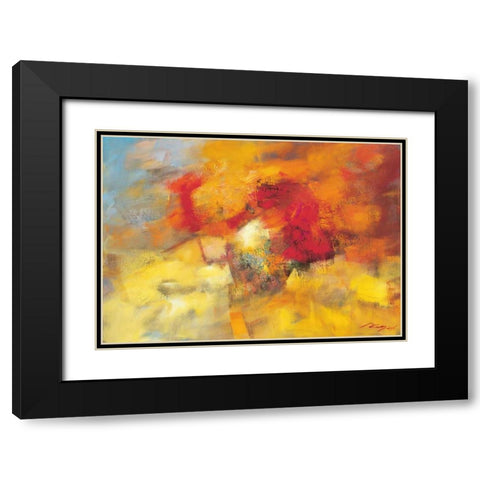 Coloring II Black Modern Wood Framed Art Print with Double Matting by Madjid