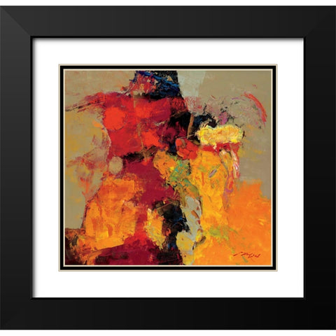 Coloring V Black Modern Wood Framed Art Print with Double Matting by Madjid