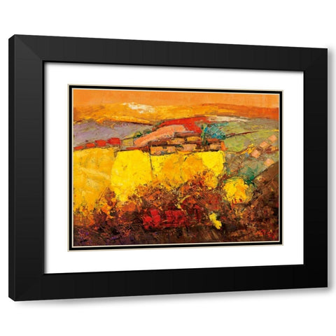 Rapsfeld Black Modern Wood Framed Art Print with Double Matting by Madjid
