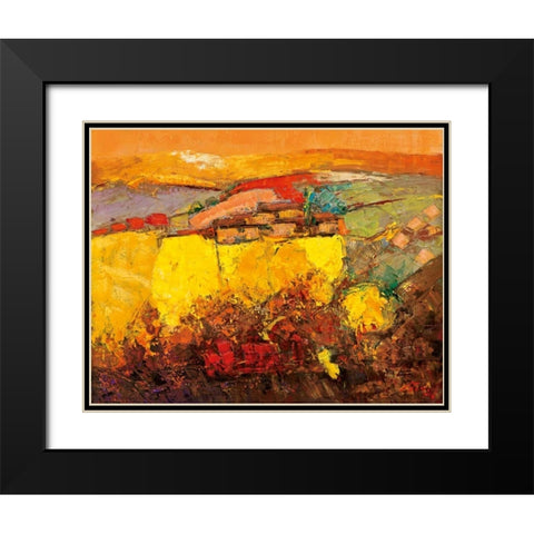 Rapsfeld Black Modern Wood Framed Art Print with Double Matting by Madjid