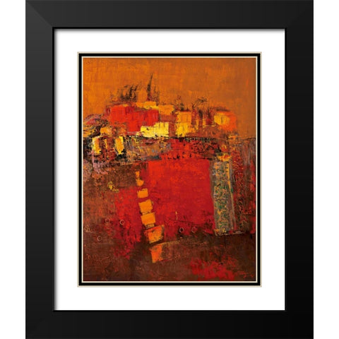 Squares Black Modern Wood Framed Art Print with Double Matting by Madjid